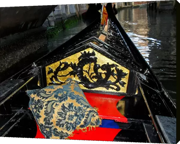 Italy, Venice, Detail of decorated gondola
