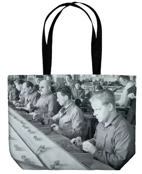Blind workers on production line, Germany