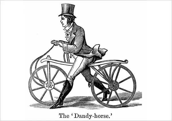 A Dandy-Horse or Draisienne of the type fashionable in about 1820