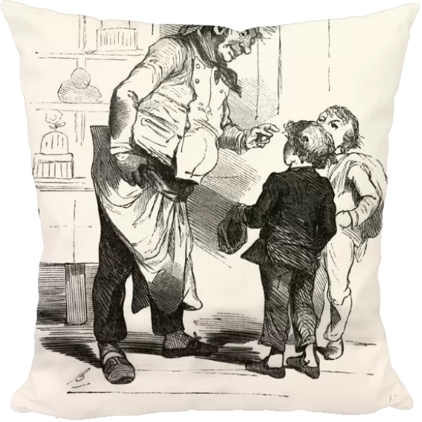 French Cook Talking With Two Children By Bertall