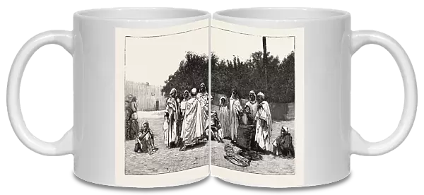 Views in Biskra, a Group of Arabs on the March, Engraving 1890
