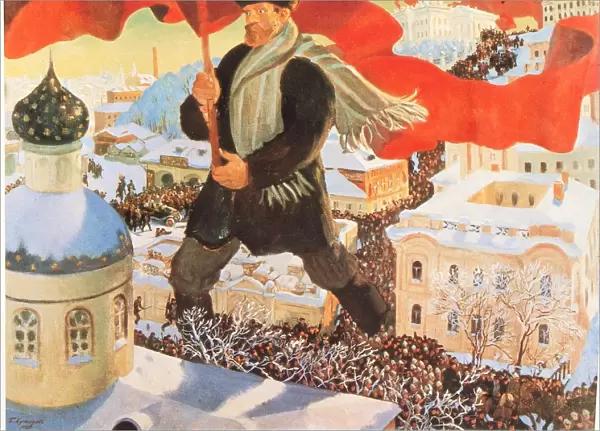 Bolshevist, After painting by Boris Kustodiev, Russia