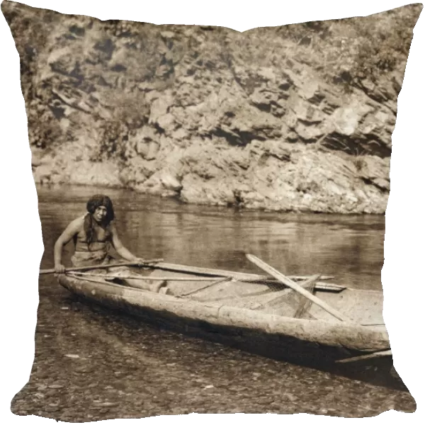 A Yurok In His Dugout Canoe