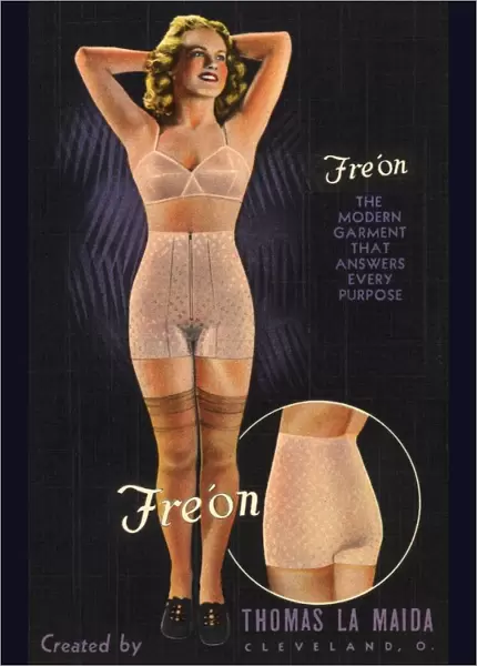 Freon Underwear Advertisement. ca. 1940, Freon Underwear Advertisement