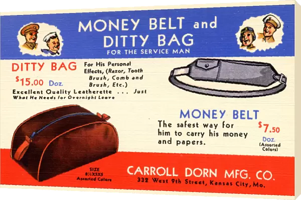 Money Belt and Ditty Bag for Servicemen