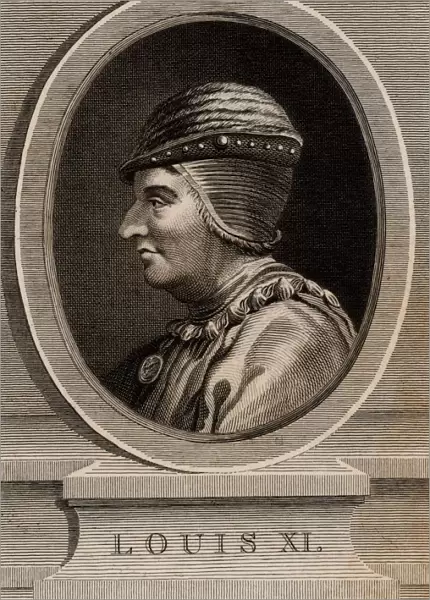 Louis XI (1423-83) a member of the Valois dynasty, king of France from 1461. Copperplate engraving