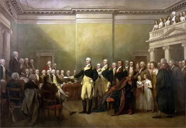 General George Washington Resigning his Commission : On 23 December 1793 he resigned