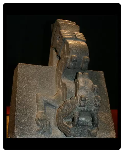 Stone figure of Xiuhcoatl, AD 1325-1521 From Mexico. The Fire Serpent Xiuhcoatl