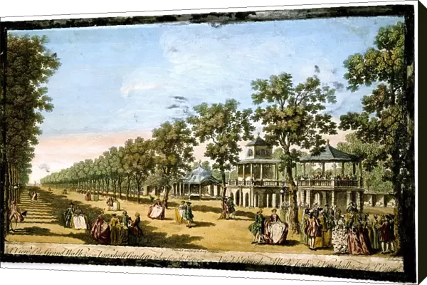 View of the Grand Walk etc. in Vauxhall Gardens taken from the Entrance. Vauxhall