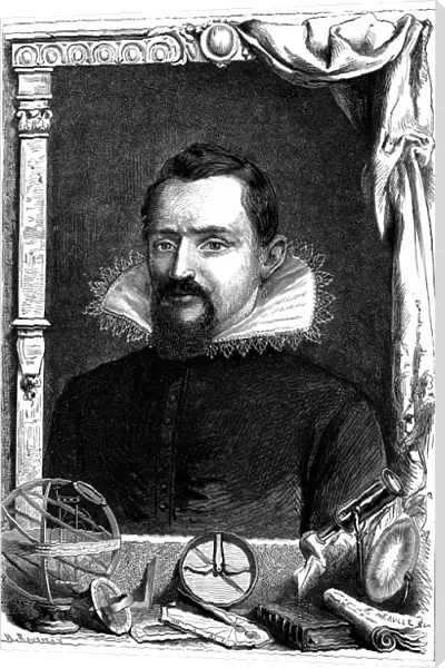 Johannes Kepler (1571-1630) German astronomer. Wood engraving, Paris c1870