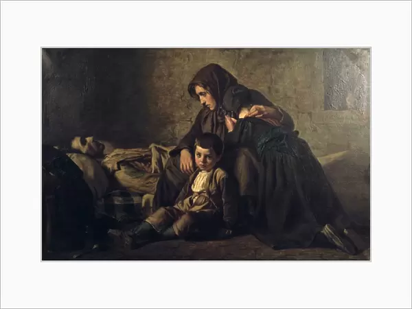 The Poor Mans Death c1850s. Jean Pierre Alexandre Antigna (1817-1878) French
