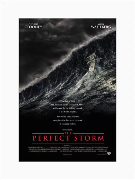 Film Poster showing Rising waves during a perfect storm event