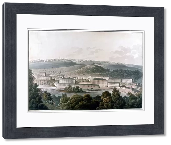 New Lanark Mills, Scotland. Robert Owens (1771-1858) model community of cotton mills
