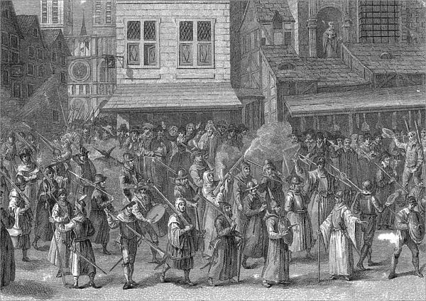French Religious Wars: Paris during the League (La Ligue). Procession of the League