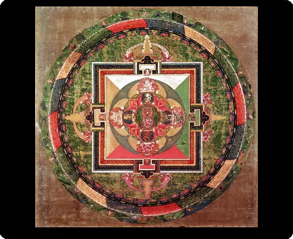 Tibetan Buddhist Mandala, symbolic diagram used in meditation and in sacred ceremonies