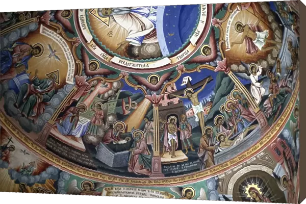 Bulgaria, Rhodope Mountains, Rila Monastery, Frescoes