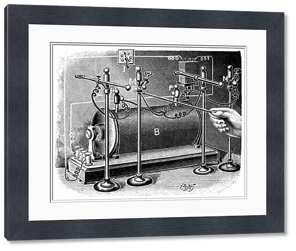 High voltage equipment used by Pierre and Marie Curie to investigate the electrical