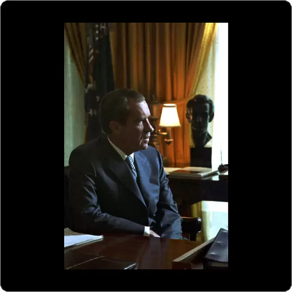 President Richard Nixon at the Whitehouse 1970. Richard Nixon was President of the