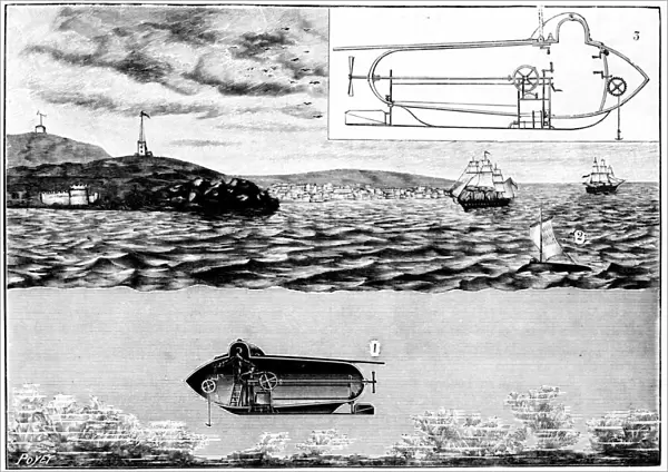 Robert Fulton, American inventor and engineer (1765-1815): His submarine Nautilus