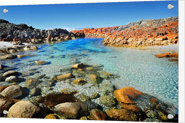 Rock pools at Binnalong bay, east coast of Tasmania, Australia