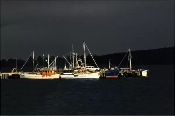 Dover Wharf, in the southern region of Australias Island state, Tasmania
