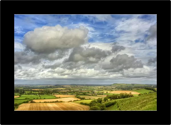 The magnificent view of English countryside on the Cranborne Chase, Wiltshire