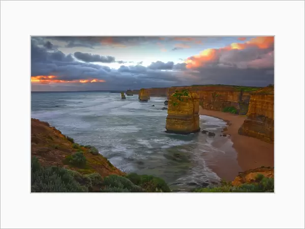 View to the 12 apostles on the Shipwreck coastline near Port Campbell, Victoria