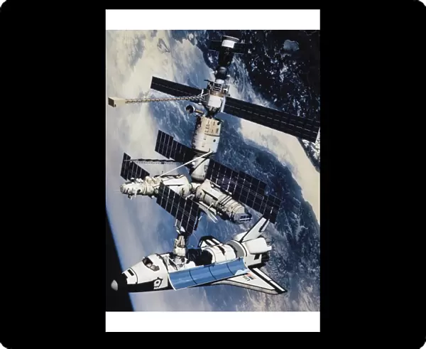 Space Shuttle Atlantis docked to the Kristall module