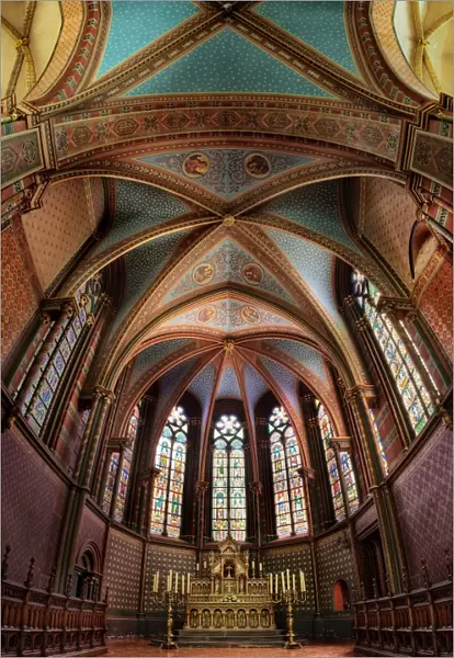 The Interior of Kapellekerk (Church of Notre-Dame de la Chapelle), Brussels, Belgium