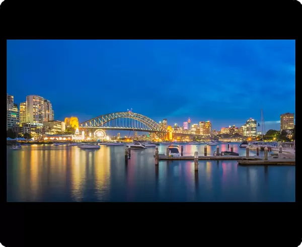 Sydney Harbour Bridge from Lavender Bay after sunset
