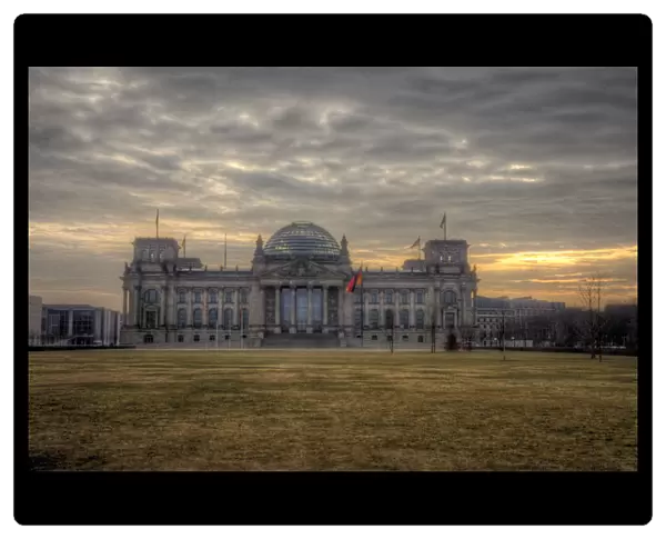 The Reichstag on cloudy sunrise light