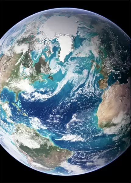 Atlantic Ocean, Circle, Cloud, Color Image, Composite Image, Earth, Hemisphere