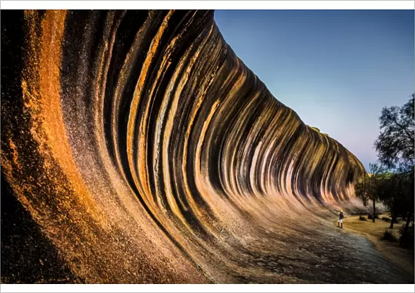 Wave Rock. 14 m tall and 110 m long Wave Rock in Western Australia