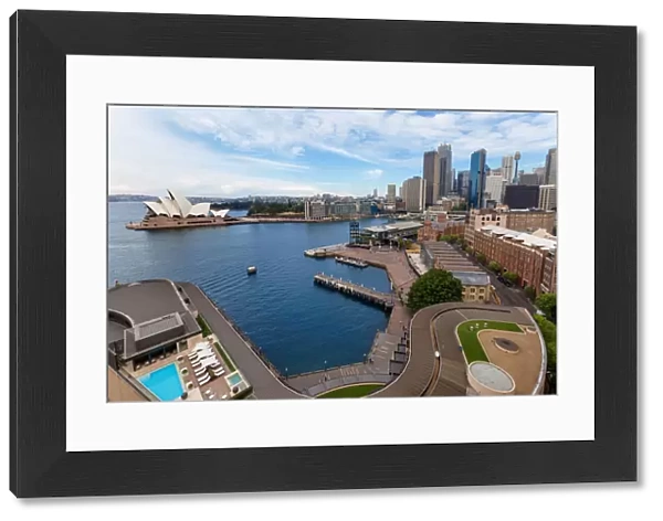 View of Sydney Opera House, Circular Quay, Central Business District and the Rocks, Sydney, New South Wales, Australia