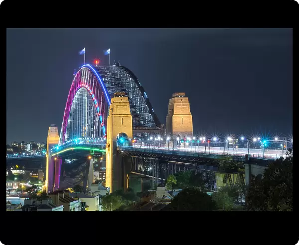 Sydney Harbour bridge during Vivid Sydney