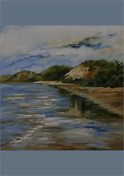 Tranquil Australian Beach Seascape Oil Painting