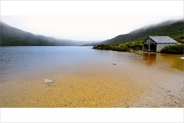 Boat Shed. Cradle Mountain is mountain in Cradle Mountain-Lake St Clair National Park