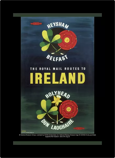 The Royal Mail Routes to Ireland, BR poster, 1957