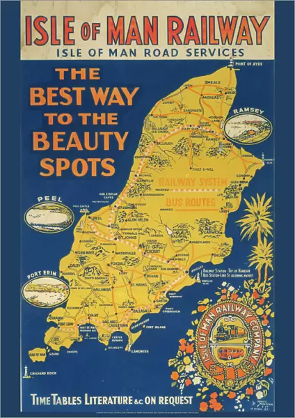 The Best Way to the Beauty Spots, Isle of Man Railway poster, c 1920