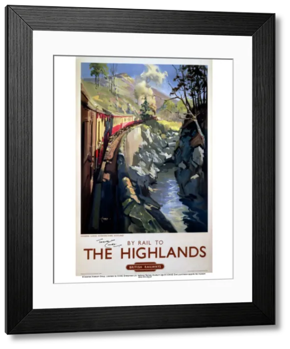 Framed Print : By Rail to The Highlands Print, c 1950s Framed Print : By Rail to The Highlands Print, c 1950s