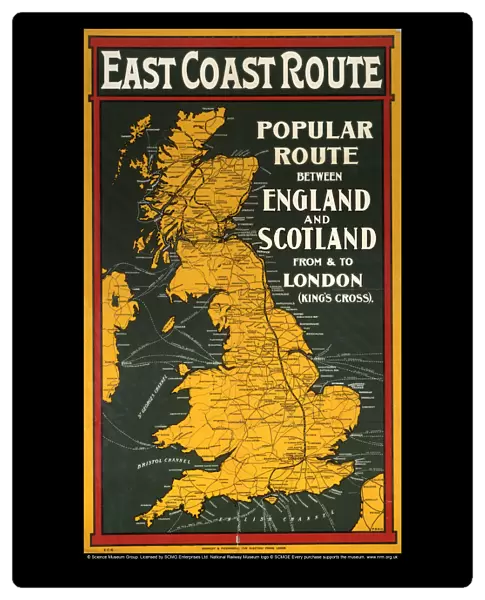 East Coast Route, GNR  /  NER  /  NBR poster, c 1900-1910