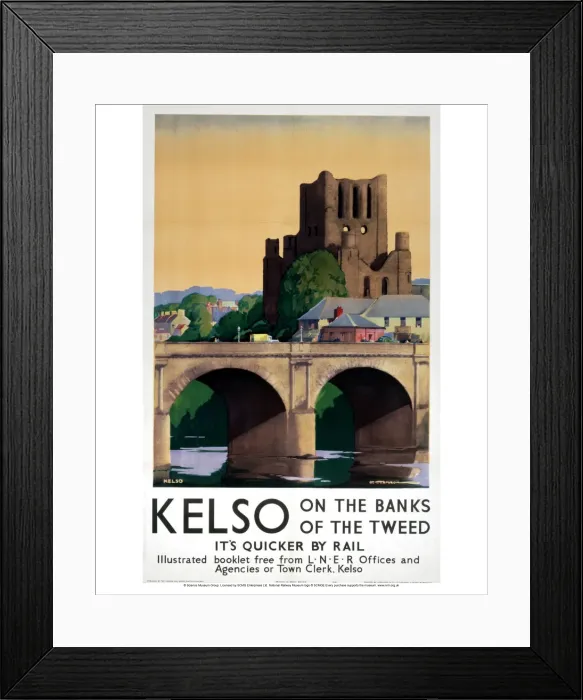 Framed Print : Kelso on the Banks of the Tweed Print, 1941 Framed Print : Kelso on the Banks of the Tweed Print, 1941