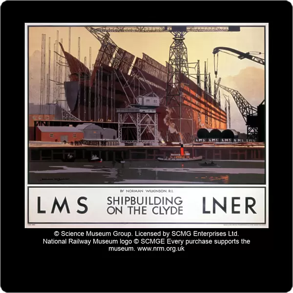 Shipbuilding on the Clyde, LNER  /  LMS poster, 1923-1947