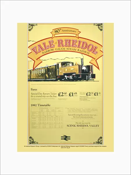 1983-8297. Poster, BR. 80th Anniversary - Vale of Rheidol Narrow Gauge Steam Railway