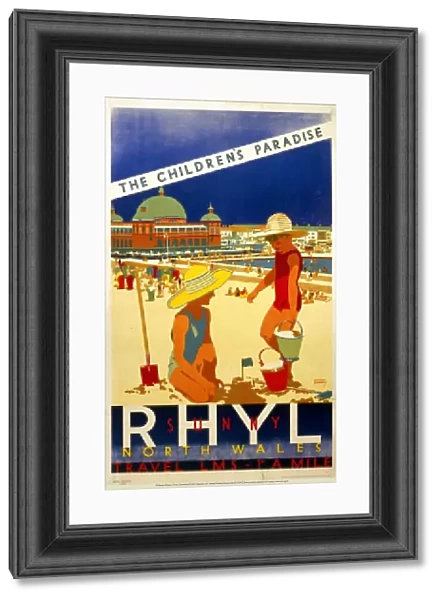 Sunny Rhyl, The Childrens Paradise LMS poster, c 1930