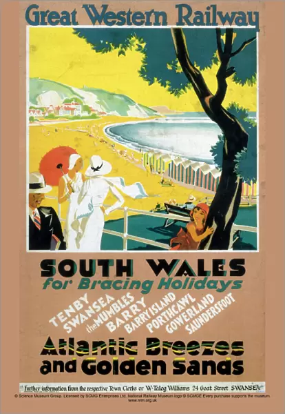 South Wales for Bracing Holidays, GWR poster, c 1930s