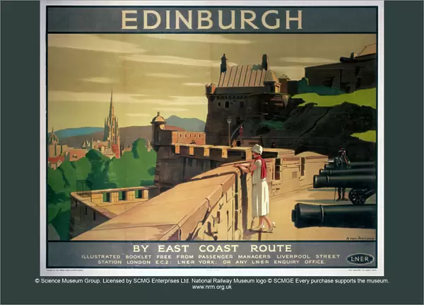Edinburgh by the East Coast Route, LNER poster, 1923-1947