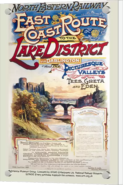 East Coast Route to the Lake District, NER poster, 1898