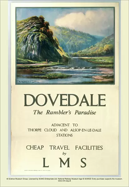 Dovedale - The Ramblers Paradise, LMS poster, c 1900s