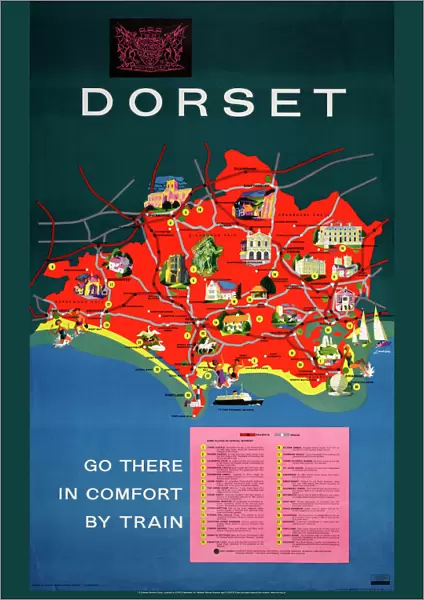 Dorset - Go There in Comfort by Train, British Railways poster, 1963